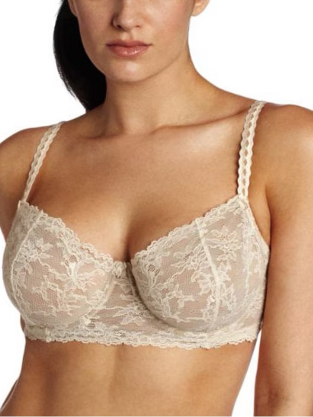 Felina Harlow Demi Underwire Unlined Bra Cream Nude Lace 34D
